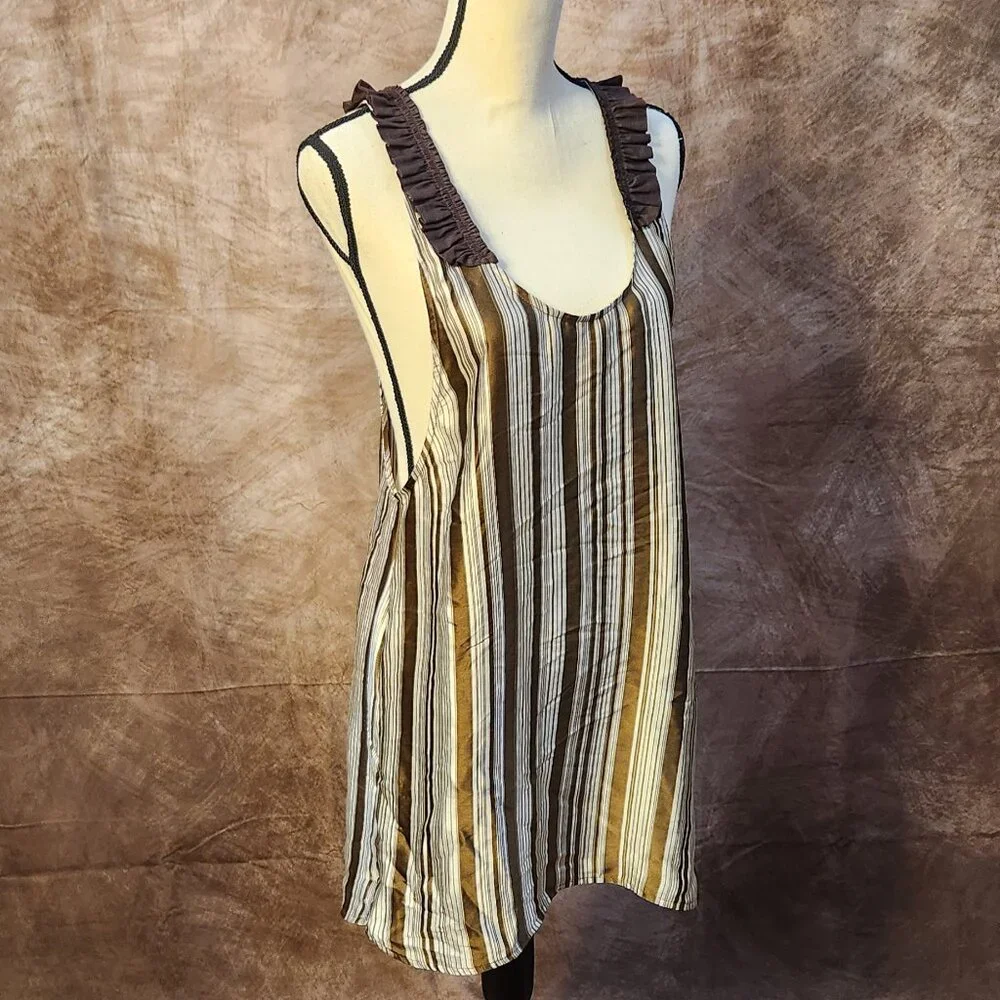 Karen Zambos Vintage Couture Silk Striped Dress – Size 4